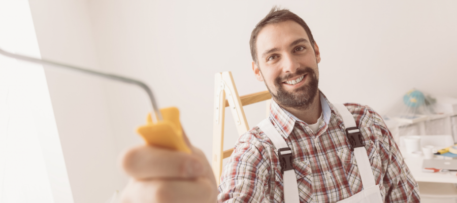 How do professional painters ensure a safe and efficient work environment